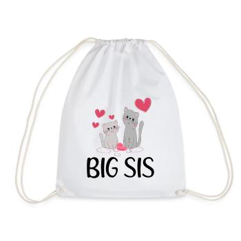 The Big Sister Big Sis Cats Siblings - Drawstring Bag - white - Front