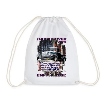 V8 beer truck for a full refrigerator - Drawstring Bag - white - Front