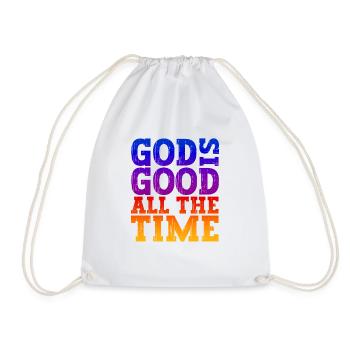 Jesus Christus Shirt - God is good all the Time 01 - Turnbeutel - Weiß - Vorne