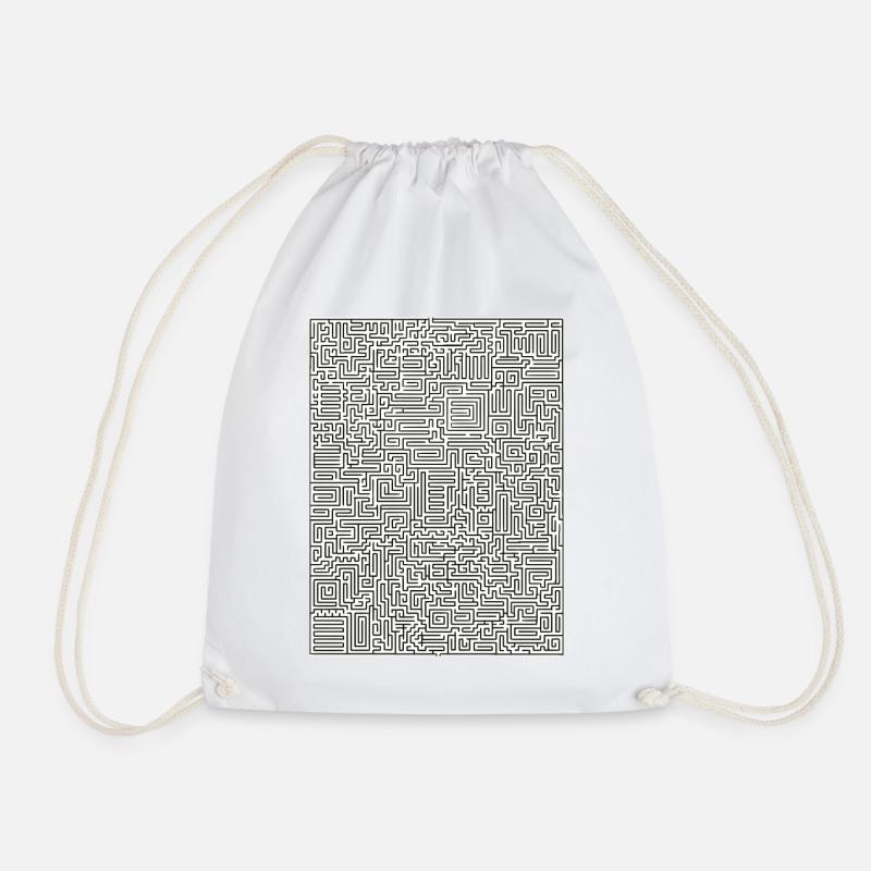 Maze design 1 - Drawstring Bag - white