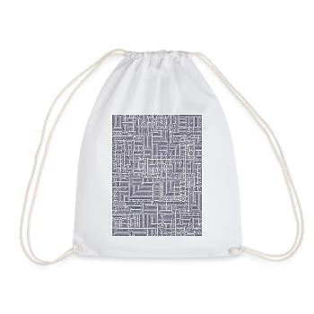 One line pattern - Drawstring Bag - white - Front