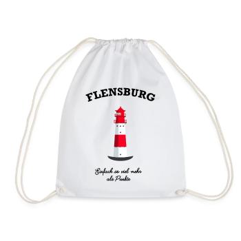 Flensburg Leuchtturm Falshöft, Mehr als Punkte - Turnbeutel - Weiß - Vorne