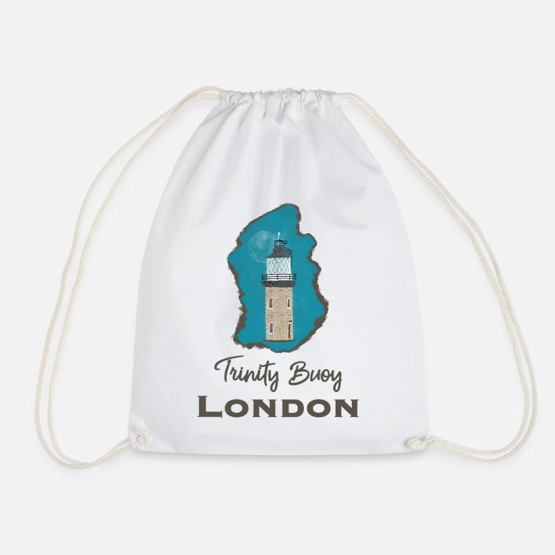 London, Leuchtturm Trinity Buoy, Pixel- Art - Turnbeutel - Weiß