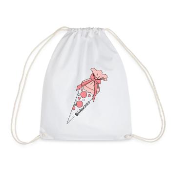 Schoolchild 2023 pink school cone - Drawstring Bag - white - Front