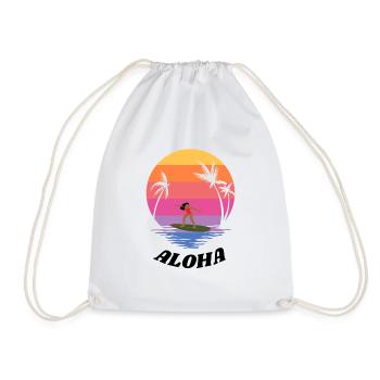 ALOHA BEACH - Drawstring Bag - white - Front