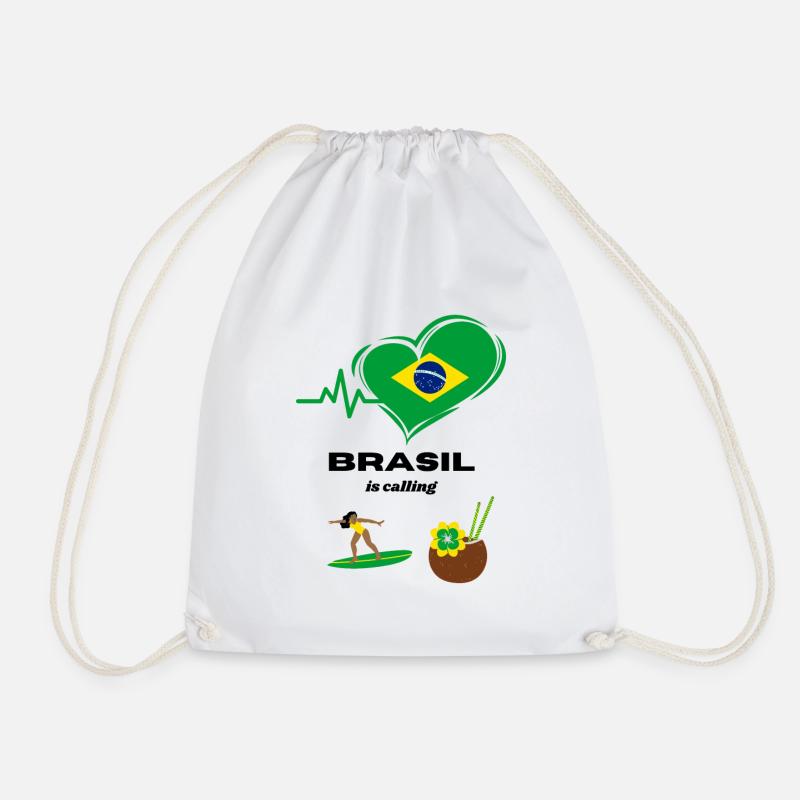Brasil is calling! - Drawstring Bag - white