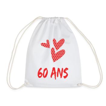 60. 60 ANS. 60e ANNIVERSAIRE. ANNIVERSAIRE 60 ANS. - Sac de sport léger - blanc - Devant