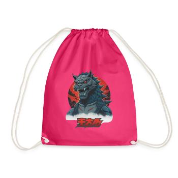 japanese action monster - Drawstring Bag - fuchsia - Front