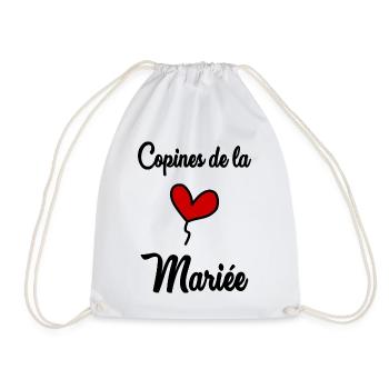 WEDDING. BRIDE-TO-BE. Bachelorette party. TEAM. TEAM MARIEE - Drawstring Bag - white - Front