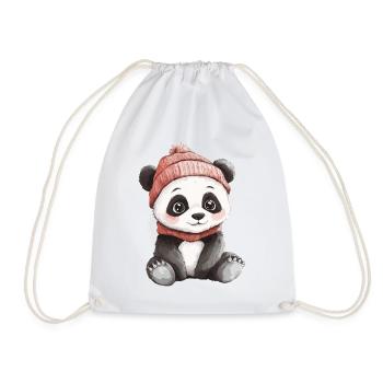 Panda mignon mignon bébé enfants animal ours dessin animé - Sac de sport léger - blanc - Devant