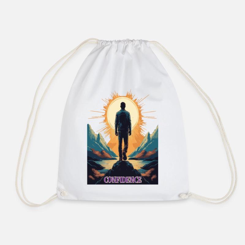 Confidence – Strength through self-confidence - Drawstring Bag - white