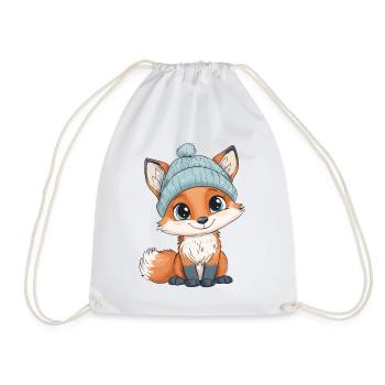 renard mignon mignon bébé enfants animal dessin animé - Sac de sport léger - blanc - Devant