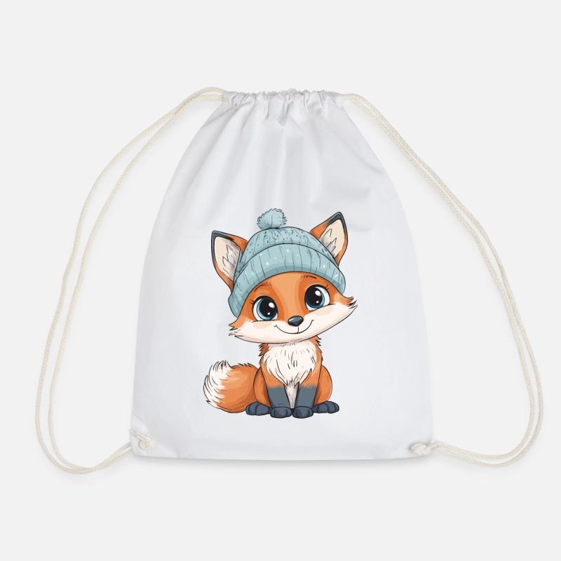 Fuchs Süß Niedlich Baby Kinder Tier Cartoon - Turnbeutel - Weiß