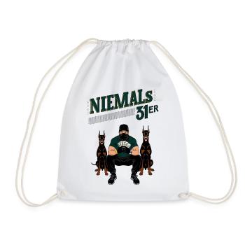 Niemals 31ER - Turnbeutel - Weiß - Vorne