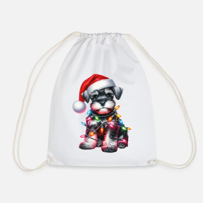 Weihnachts Schnauzer - Turnbeutel - Weiß