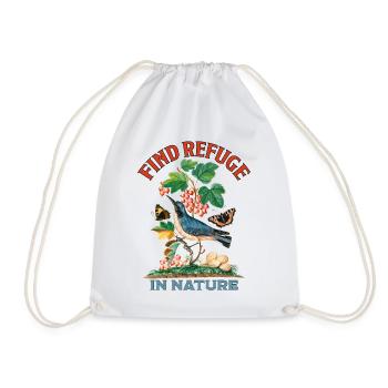 Find Refuge in Nature Art - Drawstring Bag - white - Front