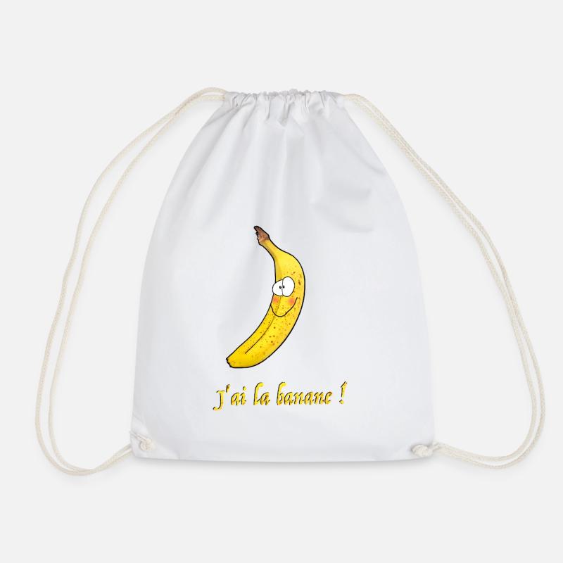 Lächelnde Banane mit lustigem Slogan - Turnbeutel - Weiß