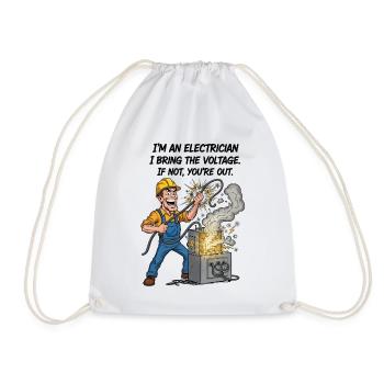 Elektriker Spannung Humor | Lustiger Strom - Turnbeutel - Weiß - Vorne