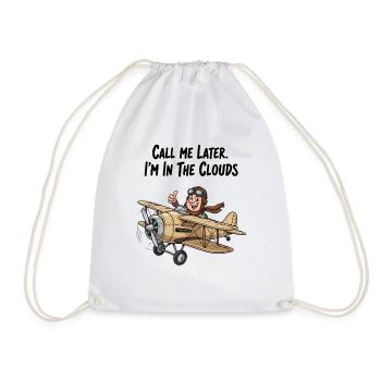 Pilot flying high: Call me later! - Drawstring Bag - white - Front