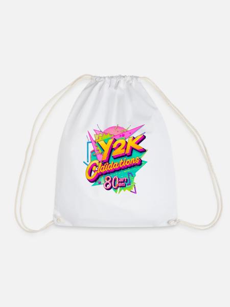 Y2K Retro Feier Design - Turnbeutel - Weiß