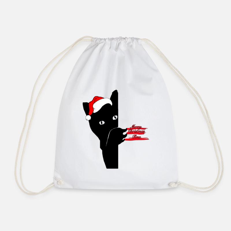 Christmas Cat - Turnbeutel - Weiß