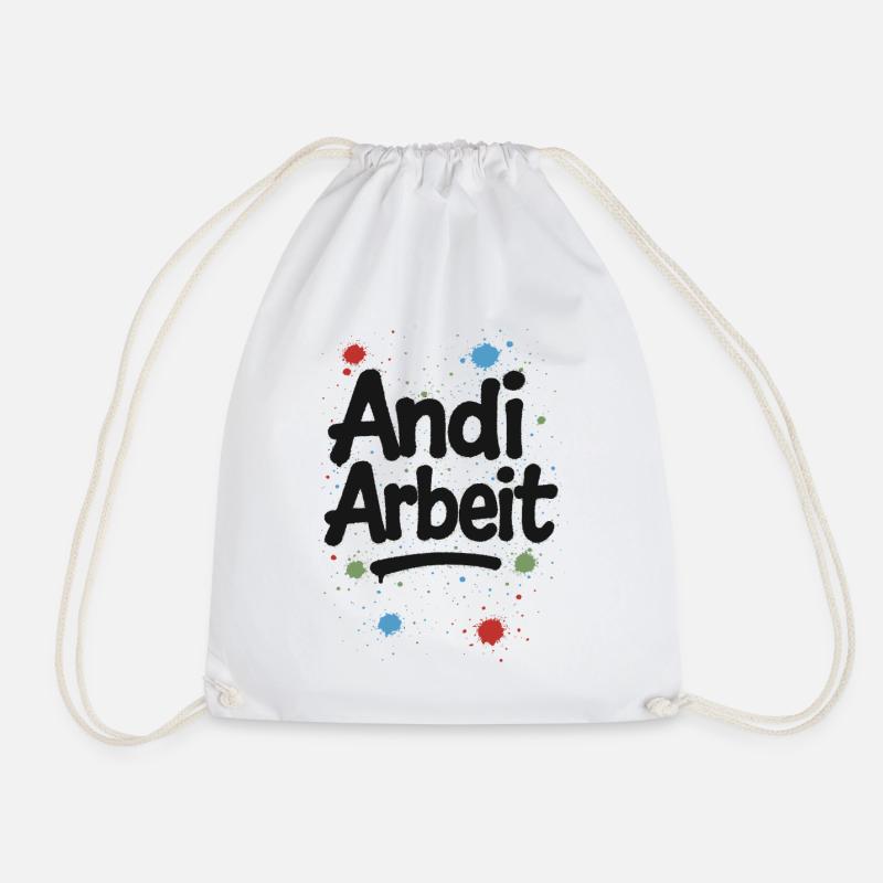 Andi-Arbeit-Andreas-Andrea-Andy-Spruch-Name-lus - Drawstring Bag - white