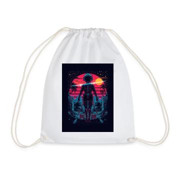 Astronaut Neon Sunset - Drawstring Bag - white - Front