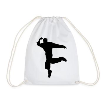 Silhouette B-Boy – Mouvement de breakdance - Sac de sport léger - blanc - Devant