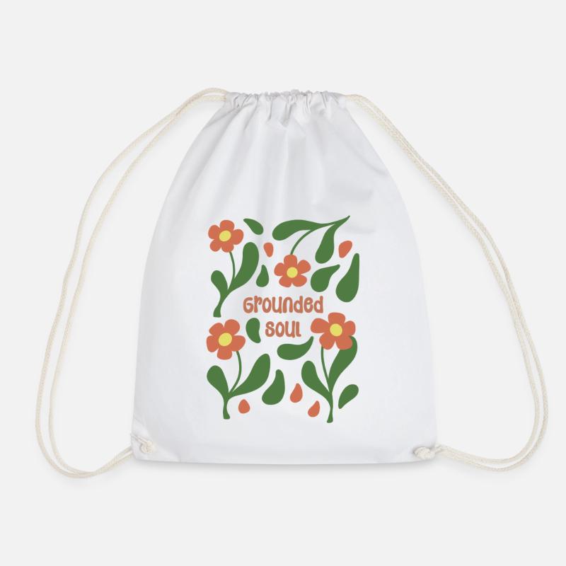 Geerdete Seele Blumenmuster - Turnbeutel - Weiß