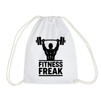 Fitness Freak Silhouette - Drawstring Bag - white - Front