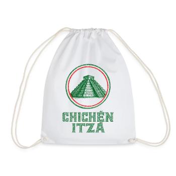 Chichen Itza Temple Flag Mexico - Drawstring Bag - white - Front