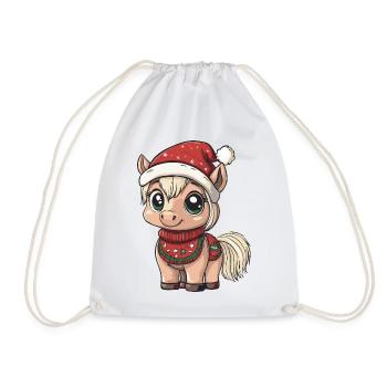 Horse Christmas - Drawstring Bag - white - Front