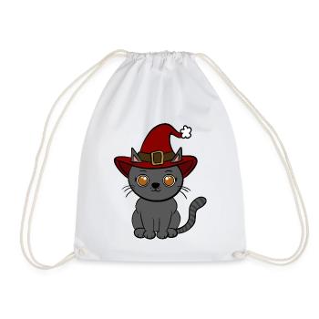 Cat Christmas - Drawstring Bag - white - Front