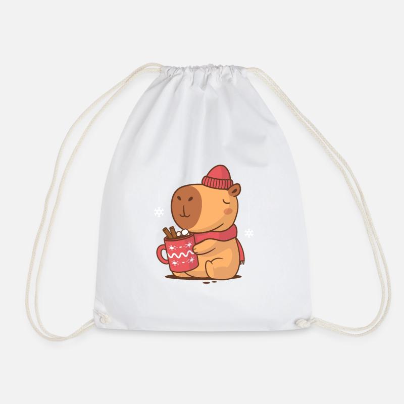 Capybara Cozy Holidays - Turnbeutel - Weiß