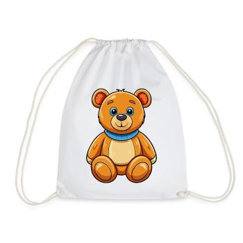 Teddybär - Turnbeutel - Weiß - Vorne
