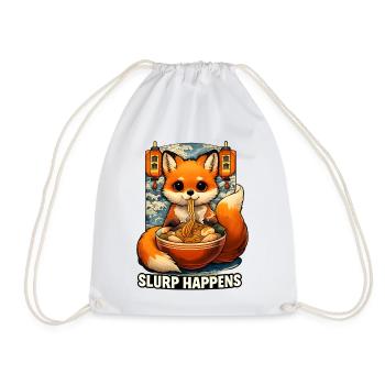 Kawaii Katze Ramen Nudeln Anime Katze - Turnbeutel - Weiß - Vorne