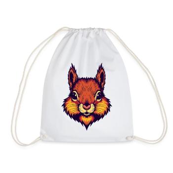 Bright autumnal squirrel - Drawstring Bag - white - Front