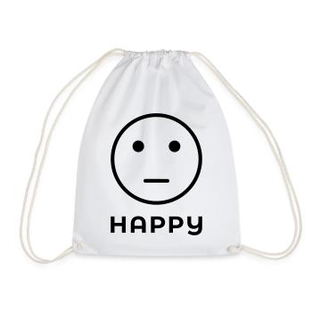 « HAPPY » Visage neutre - Sac de sport léger - blanc - Devant
