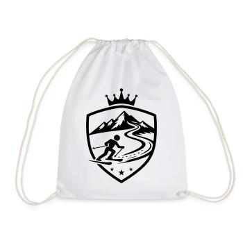 Ski Slope Coat of Arms - Drawstring Bag - white - Front