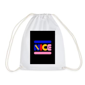 Nice Neon Wordmark Multicolor - Drawstring Bag - white - Front