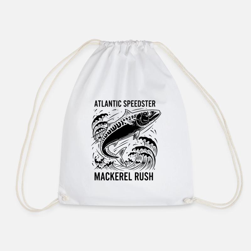 Sea Fishing Mackerel Mackerel Rush - Drawstring Bag - white