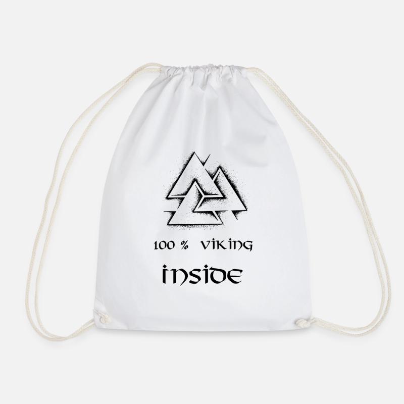 100 pct Viking inside - Drawstring Bag - white
