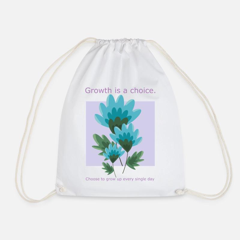 Growth is a choice - Drawstring Bag - white
