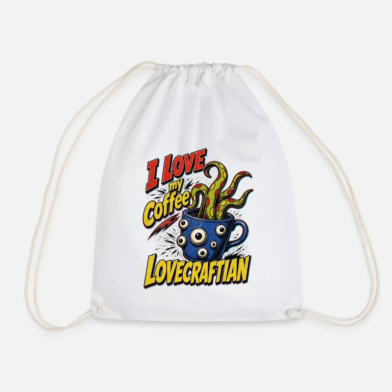 Coffee for Lovecraftian fans - Drawstring Bag - white