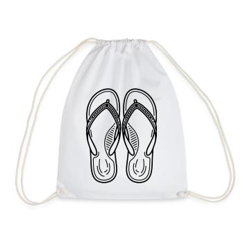 Summer Flip Flops - Drawstring Bag - white - Front