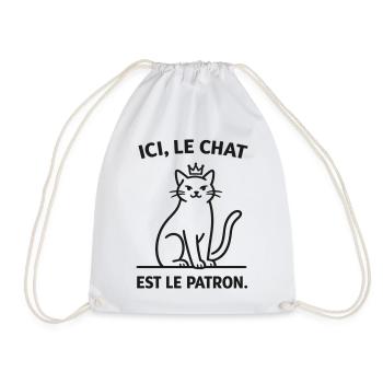  Ici Le Chat Est Le Patron - Sac de sport léger - blanc - Devant