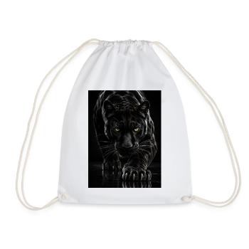 Black Shadow Panther - Drawstring Bag - white - Front
