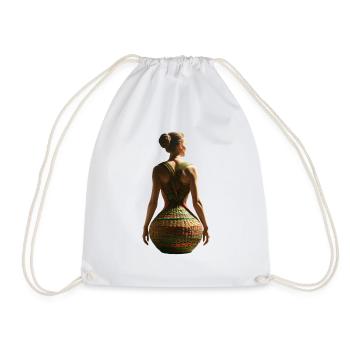 Basket Weave Sunset Dress - Drawstring Bag - white - Front
