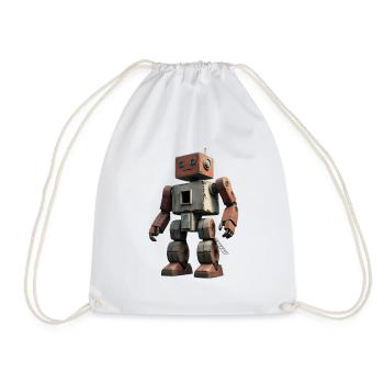 Rusty Boxed Robot - Drawstring Bag - white - Front