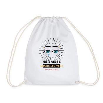 Yeux en strass bleus - Sac de sport léger - blanc - Devant
